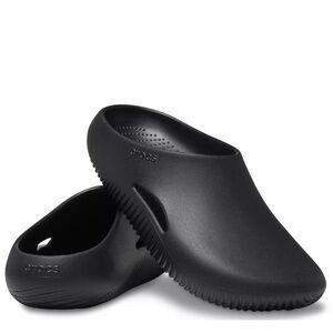 NWT CROCS MELLOW Recovery CLOG MULE SLIDES ALL BLACK SLIDES BLACKS SPORT JET